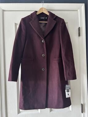 NWT Lauren Ralph Lauren Women's Wool Blend Coat Purple Size 4